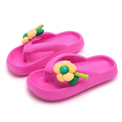 Women’s Phalaenopsis Flower Flip Flops - Cute Multicolor Summer Slippers