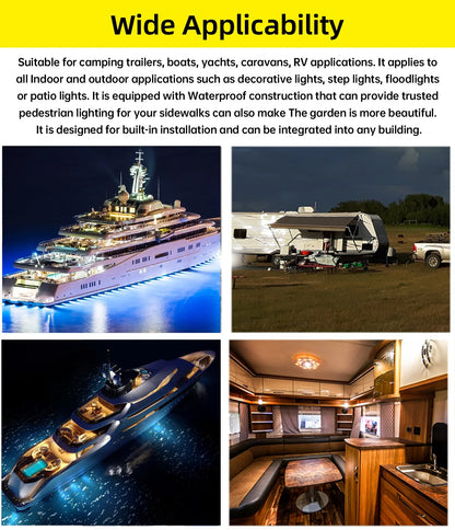 12V/24V LED Boat Navigation Light – 360° Fold Down Marine Signal Anchor Light for Yacht & Sailing