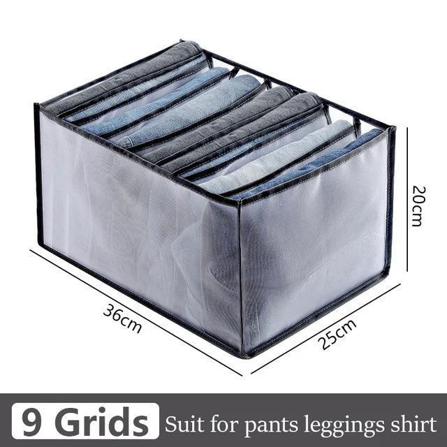 Jeans & Clothing Storage Box – Closet Organizer Drawer System for Pants, Cabinet, and Clothing Organization