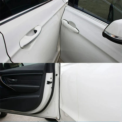 5M Car Door Edge Protector Strip - Transparent PVC Anti-Scratch Anti-Collision Sealing Tape for Vehicle Door Trim Protection