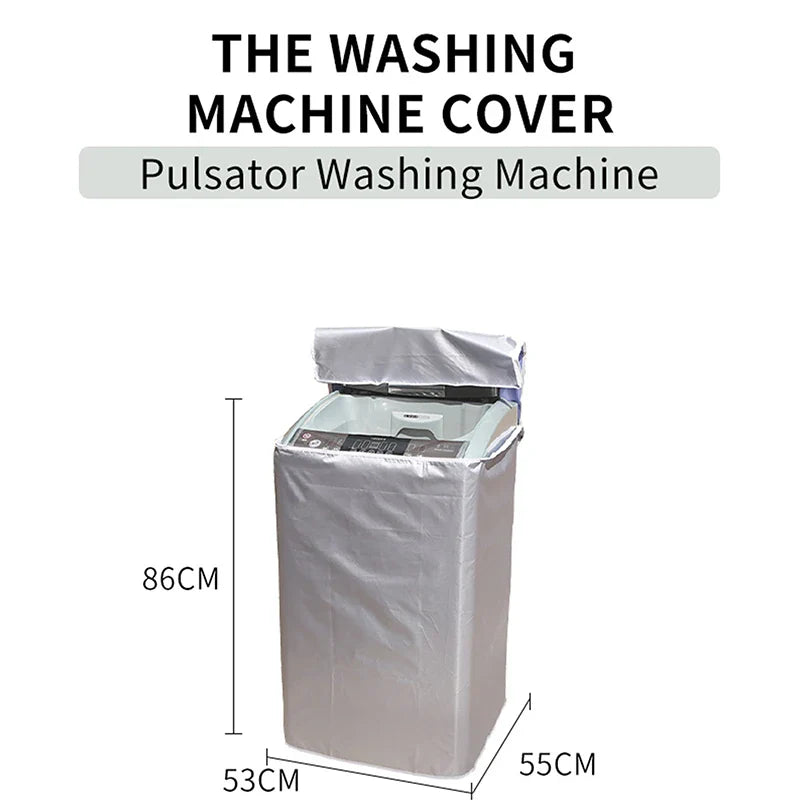 Waterproof Polyester Washing Machine Cover – Dustproof Top Load Dryer Protector with Sunproof Silver Coating