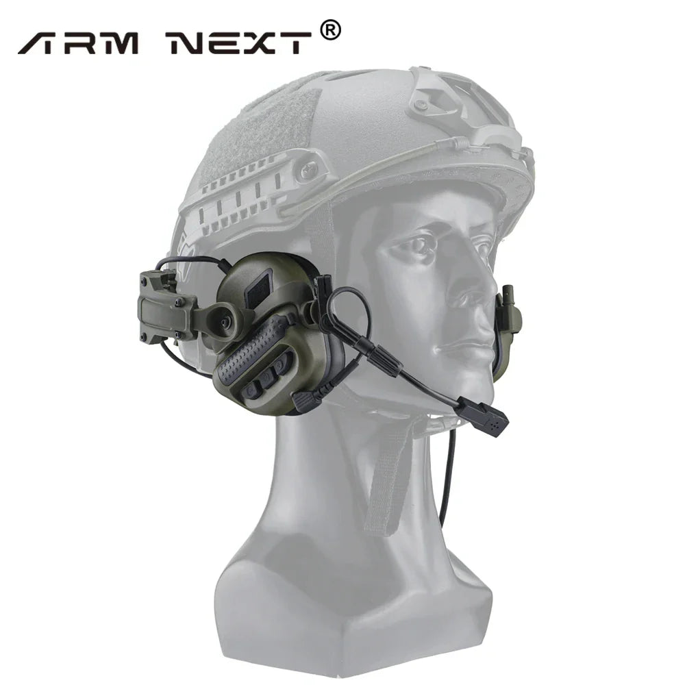 ARM NEXT F10 Tactical Headset — Noise-Canceling Hunting & Shooting Headphones with Brackets, Compatible with Wendy M-LOK ARC Helmet