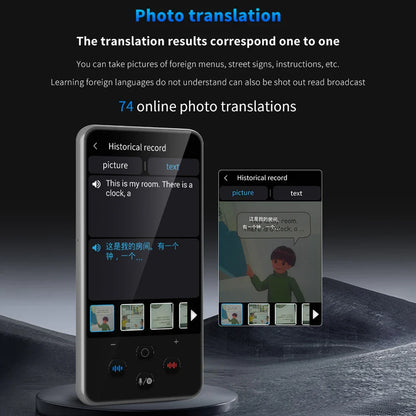 S85 Pro Language Translator Device – 138 Languages, Voice & Video Recording, Offline Translation, 8GB, 2000mAh