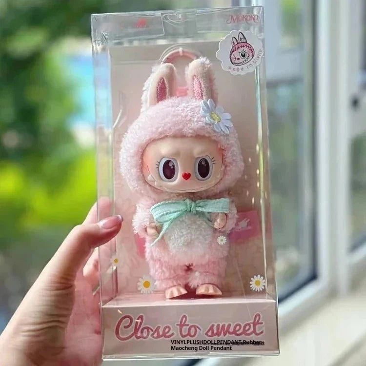 Pink Labubu Mokoko Series Spring Flower Doll – 1:1 High-Quality Replica Sweetheart Edition | Kawaii Pendant Decoration Gift