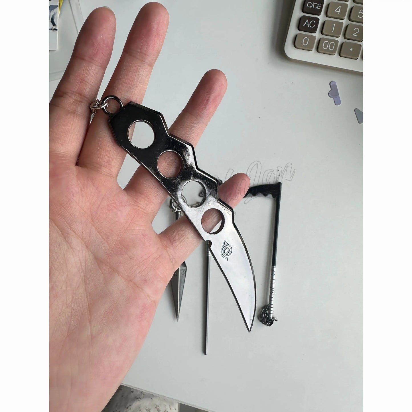Anime Naruto Weapon Keychain Set – Metal Models of Asuma, Zabuza Sword, Kisame, Hidan, Minato Kunai & Flying Thunder God Cosplay Toys for Boys