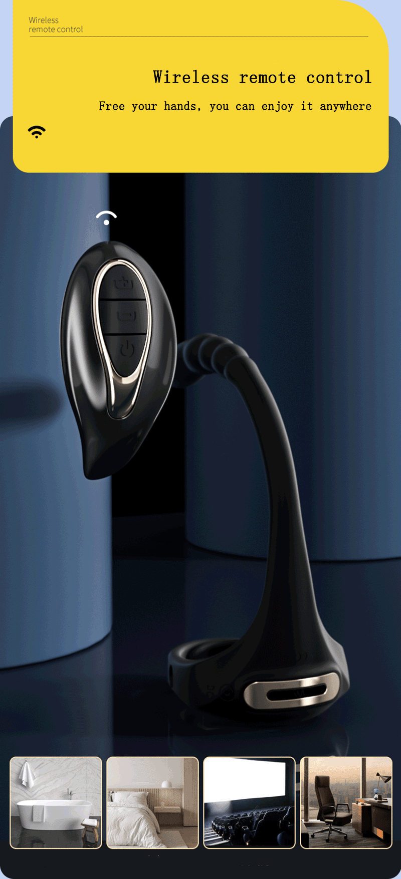 Adjustable Vibrating Penis Ring – Delayed Ejaculation, Enlargement, Prostate & Anal Massage Adult Male Sex Toy