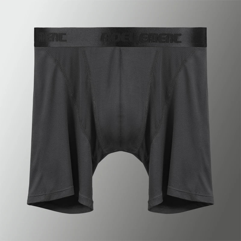 Men’s Sports Compression Boxer Briefs – Anti-Chafing Long Leg Modal Underwear, Quick-Dry Running & Fitness Performance Shorts