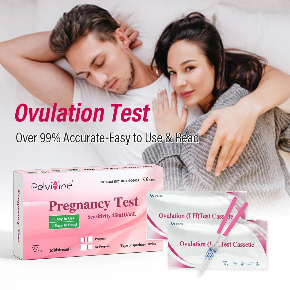 Pelvifine Ovulation & Pregnancy Test Kit – 25 Ovulation Strips & 5 Pregnancy Test Sticks for Accurate Fertility Tracking
