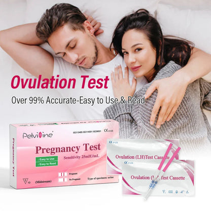 Pelvifine Ovulation & Pregnancy Test Kit – 25 Ovulation Strips & 5 Pregnancy Test Sticks for Accurate Fertility Tracking