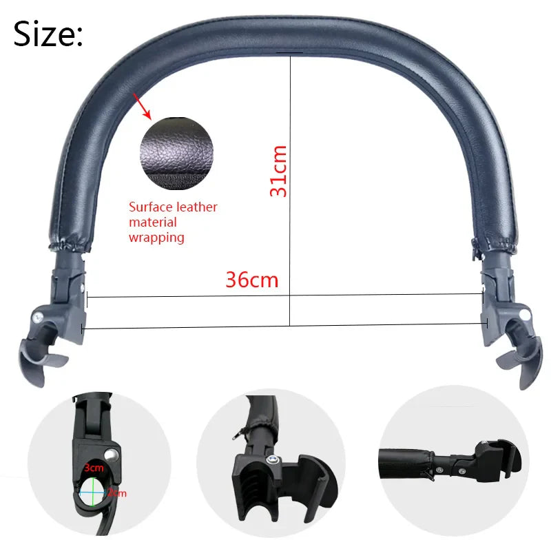 Baby Stroller Footboard & Leather Handle Bar: Premium Stroller Accessories for Babyzen Yoyo, Yoya, Babytime, Pram - Enhance Your Stroller Experience!