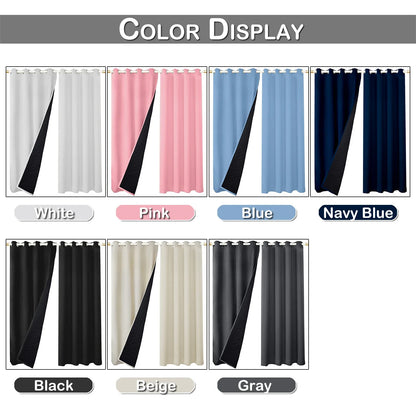 Quilted 100% Blackout Curtains - Heavy Duty Window Drapes for Living Room and Bedroom - Winter Thermal Curtains - Ready Made with Eyelets