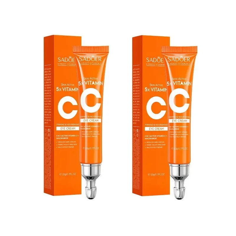 SADOER Vitamin C Eye Cream - Anti Dark Circle, Eye Bag Removal & Brightening Moisturizing Skincare Treatment