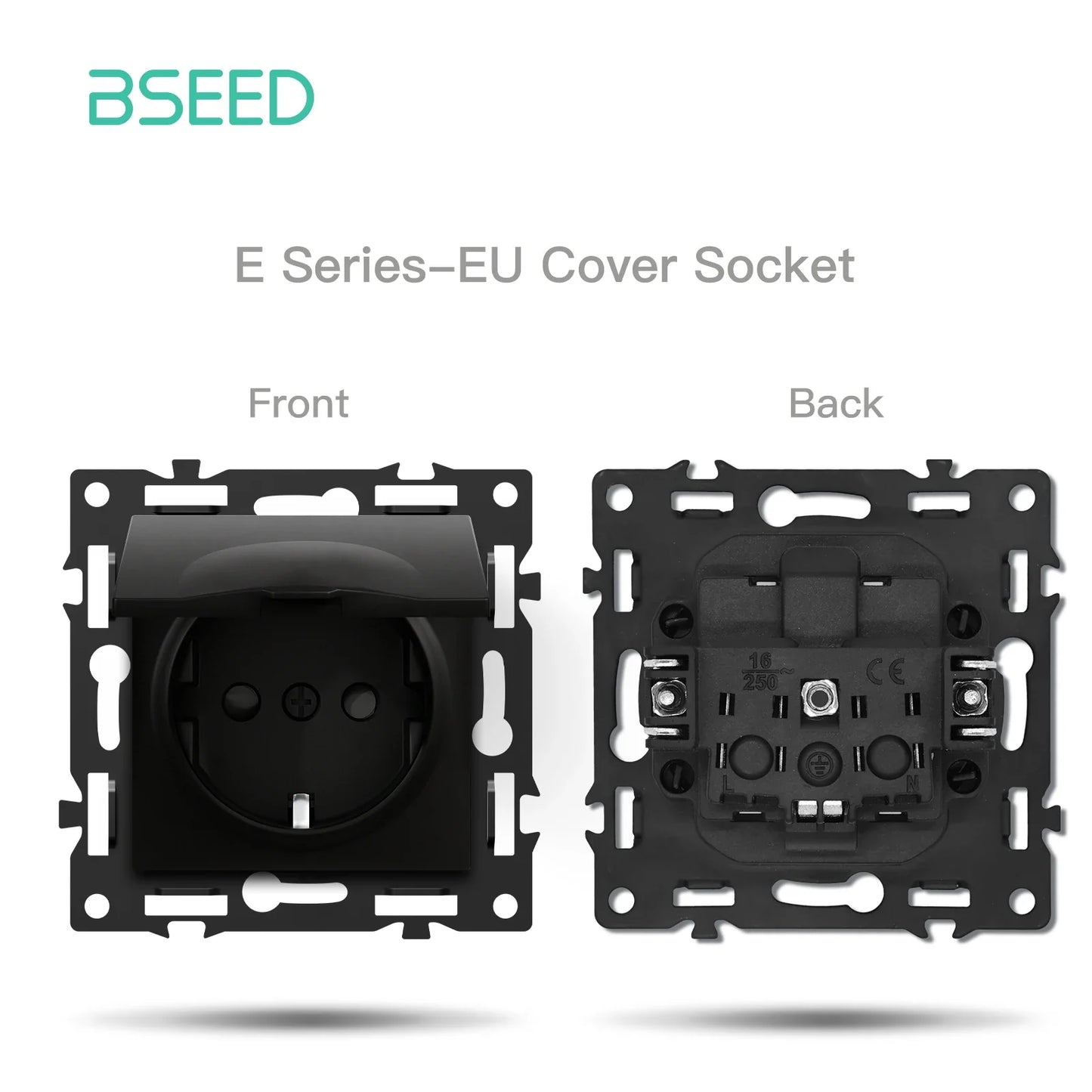 BSEED Zigbee Smart Wall Switch Parts – EU Power Outlet & Glass Frame DIY Combo