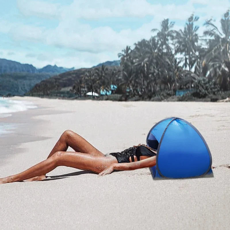 Beach Headrest Sunshade Tent – UV-Protecting Sunshelter, Automatic Open, Portable Outdoor Sunshade for Adults & Kids Camping