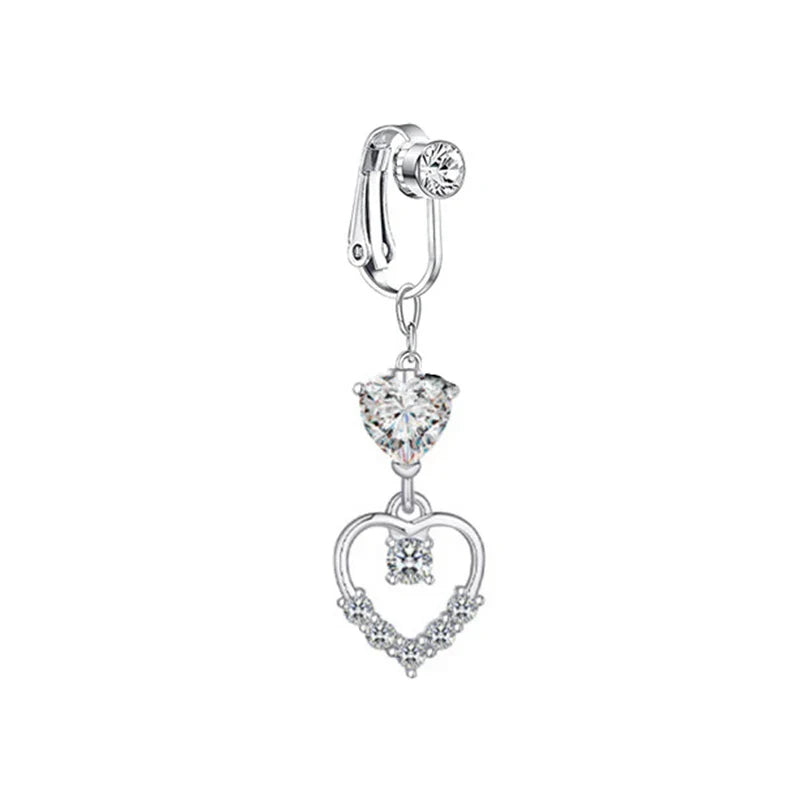 Faux Butterfly Leaves Belly Piercing – Dangling Clip-On Fake Navel & Cartilage Earring for Umbilical Piercing