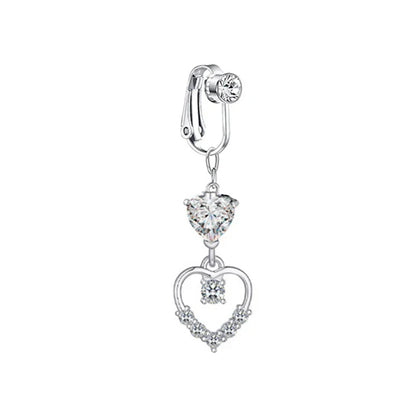 Faux Butterfly Leaves Belly Piercing – Dangling Clip-On Fake Navel & Cartilage Earring for Umbilical Piercing