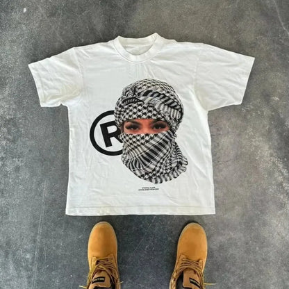 American Letter Graphic T-Shirt - Y2K Oversized Harajuku Gothic Streetwear for Men & Women