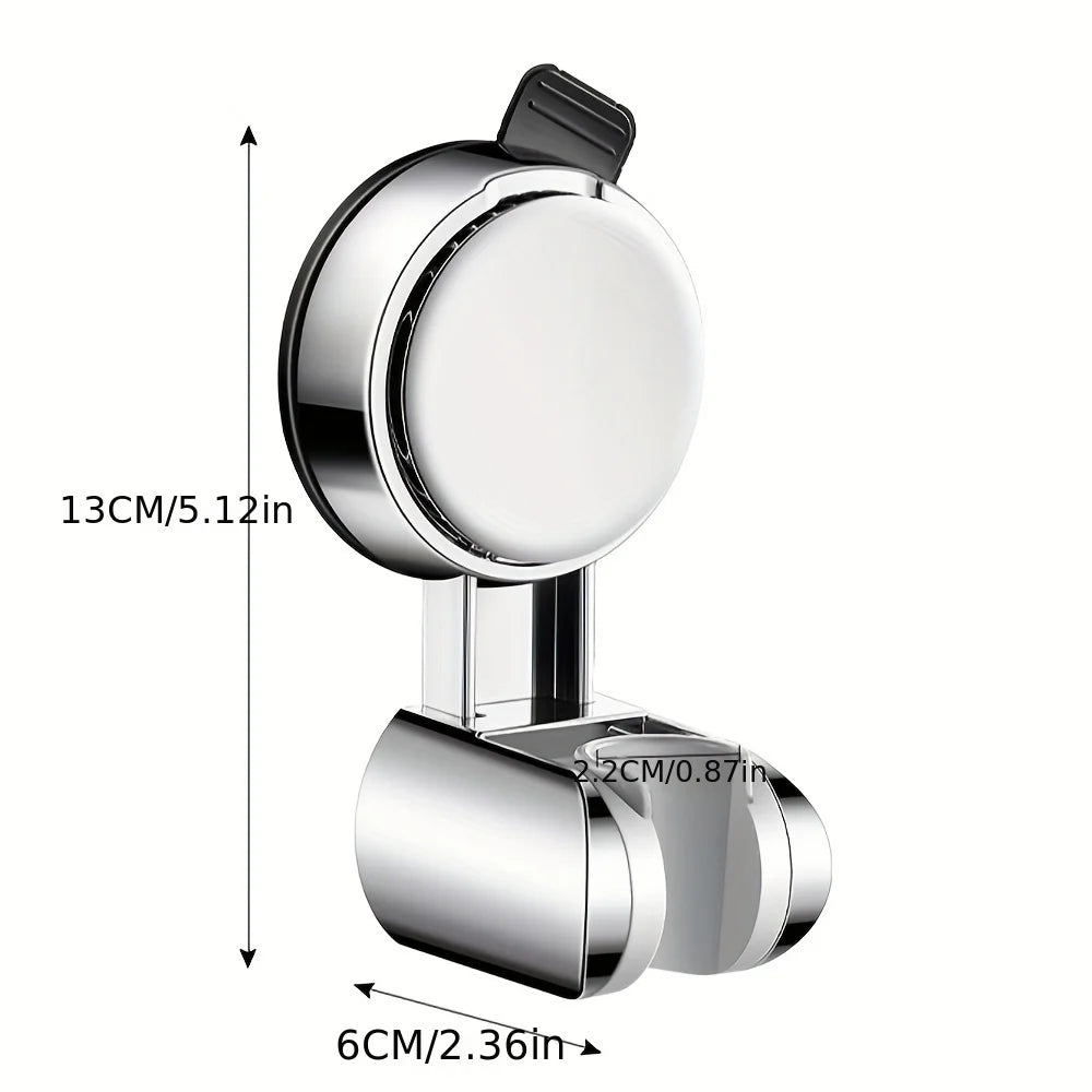360° Adjustable Shower Head Support – Suction Cup Holder with Plating for Bathroom Wall Mount and Shower Rail