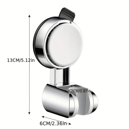 360° Adjustable Shower Head Support – Suction Cup Holder with Plating for Bathroom Wall Mount and Shower Rail