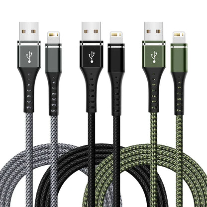 Original Lightning Cable USB – Fast Charging Wire for iPhone 14-6S Plus, X, XR, XS, 13, 12, 11 Pro Max, SE, Nylon Braided Charger Cord