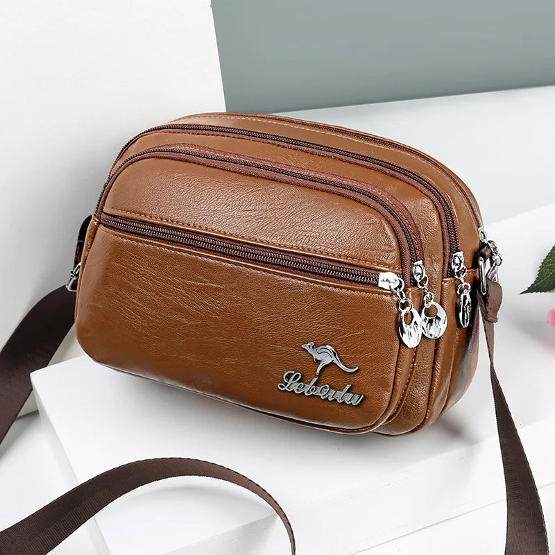 High Quality Soft Leather Purse - Fashion Women's Shoulder Messenger Bag with Multi-Pocket, Wear-Resistant Luxury Handbag