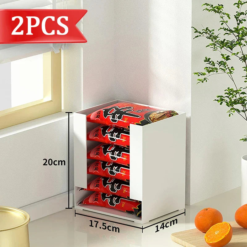 Ramen & Instant Noodle Storage Box – Multi-Function Kitchen Organizer for Cups, Tissues, Facial Masks, Tabletop Storage