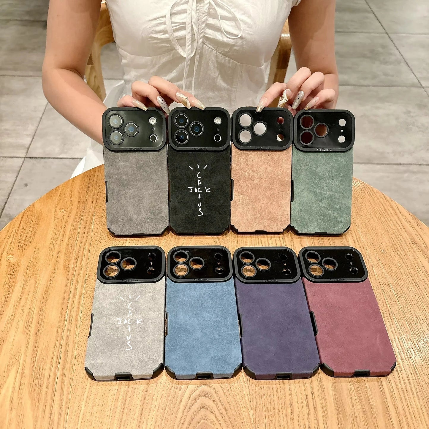 Microfiber Leather Phone Case for iPhone 11-17 Air Pro Max Plus - Luxury Hip-Hop Protective Cover