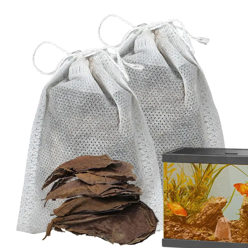Aquarium Almond Catappa Leaves – Betta & Shrimp Fish Tank Accessories for Creating a Rainforest Environment