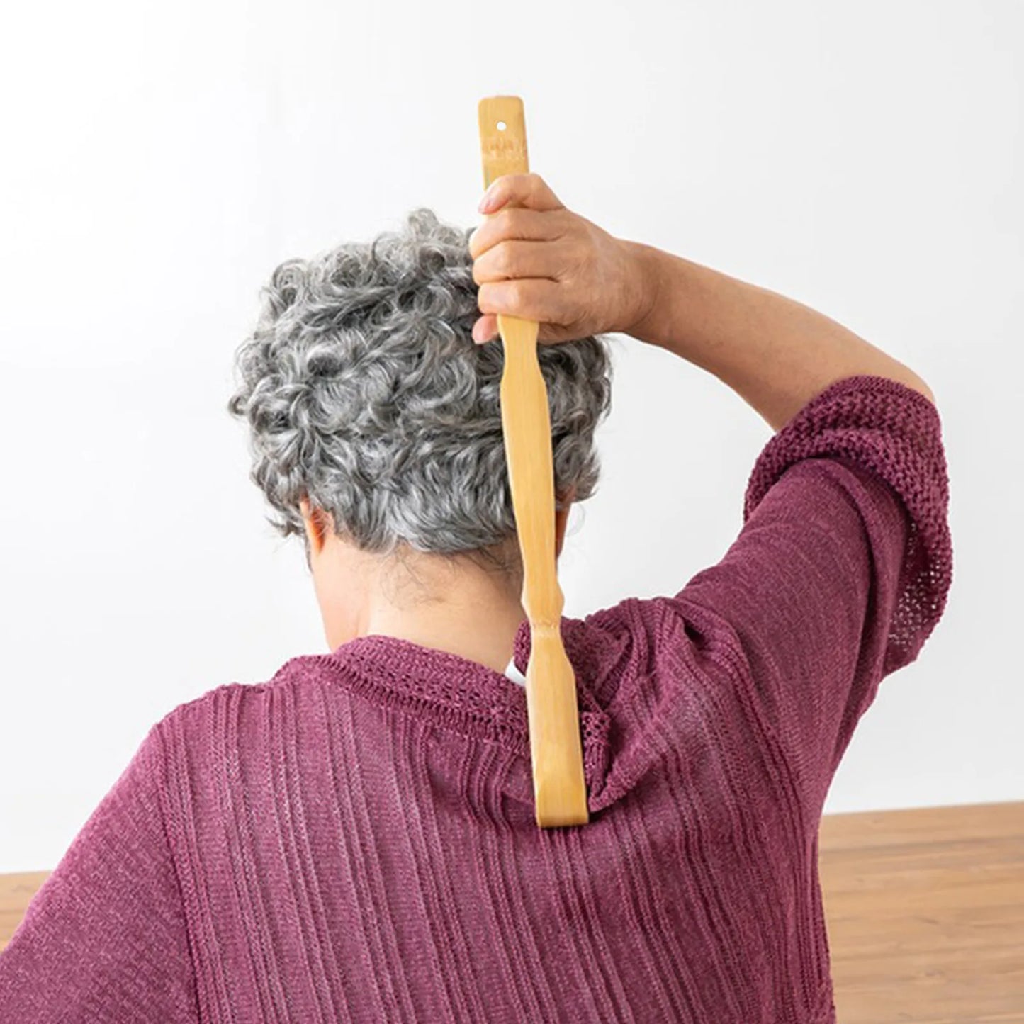 Durable Bamboo Back Scratcher & Body Roller Stick - Wooden Massager for Relaxation and Relief