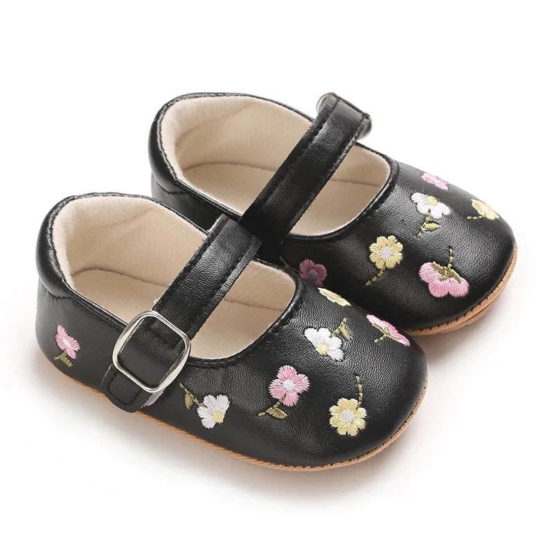 Baby Girl Princess Pre-Walker Shoes - Breathable Flower Bow Soft Sole Casual Sports Footwear 0–1 Year