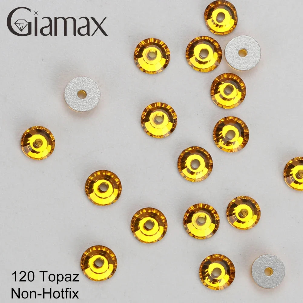 Giamax Purple Velvet Topaz Crystal Rhinestones - Flatback AB Sewing Stones for Garments, Clothes & Bags