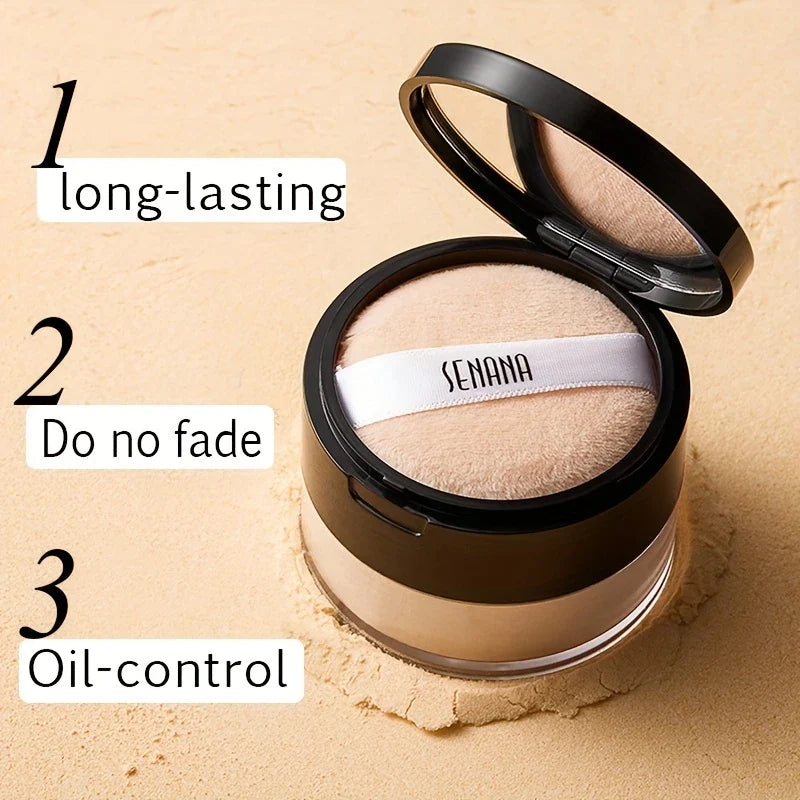 Hydrating Setting Powder - Natural Nude Finish Oil-Control Concealer for All Skin Types