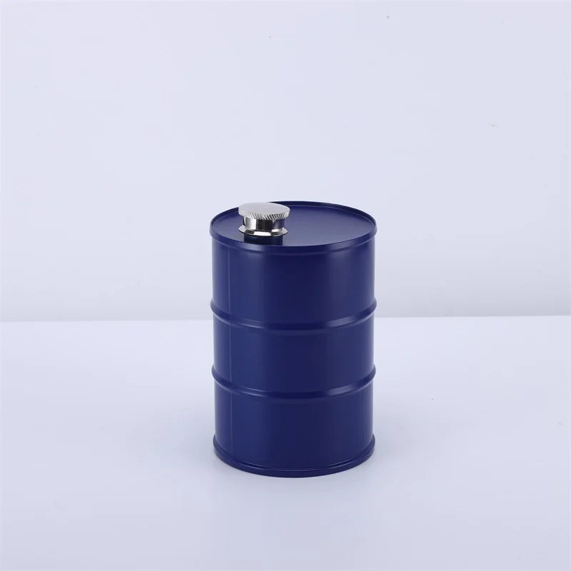 25oz Stainless Steel Water Bottle - Oil Drum Shape Whisky Flagon, Portable Hip Flask for Outdoor Use