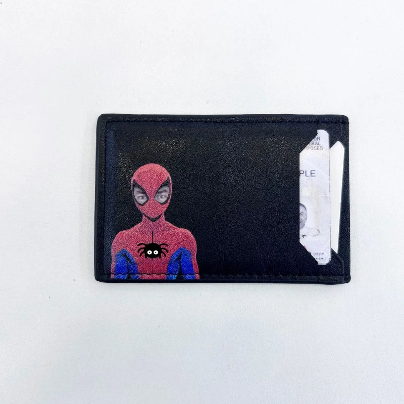 Leather Captain Wallet – Personalized Superhero Mask Card Holder & Slim ID Wallet for Men