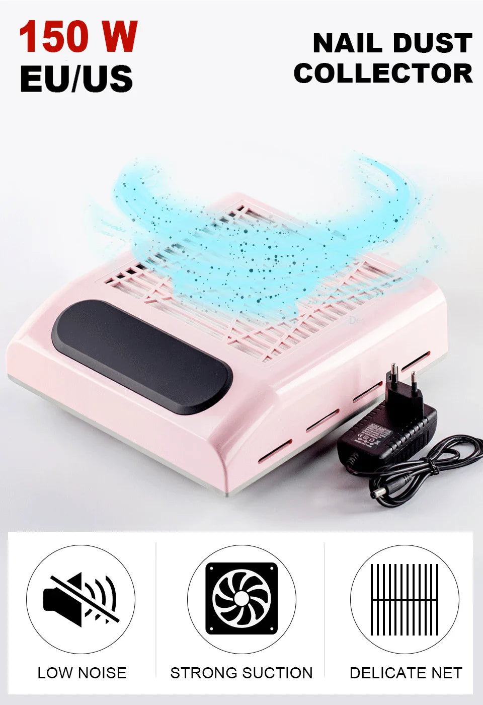 Nail Dust Collector – Powerful Manicure Vacuum Cleaner with Filter, Nail Extractor Fan for Nail Art Tools