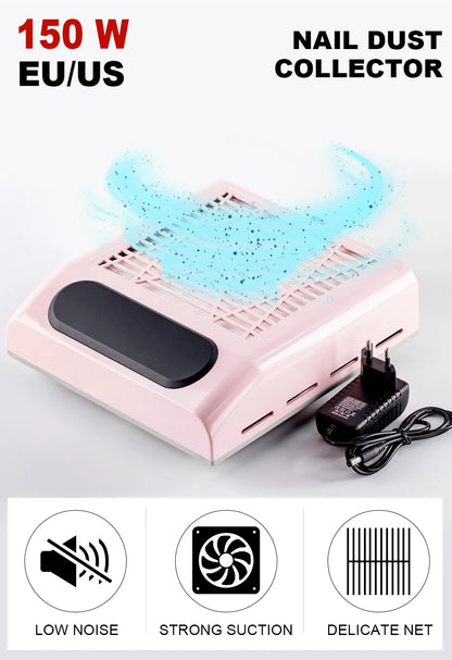Nail Dust Collector – Powerful Manicure Vacuum Cleaner with Filter, Nail Extractor Fan for Nail Art Tools