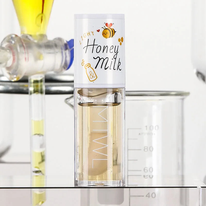 Peach Milk Honey Lip Oil – Moisturizing Lip Gloss, Fades Lip Lines with Big Brush Head