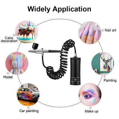 Portable Airbrush Nail Compressor — Wireless Spray Gun for Nail Art, Crafts & Model Painting
