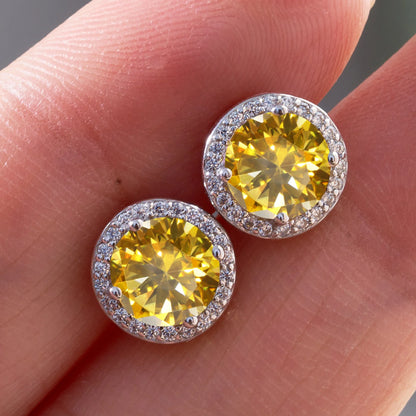 925 Sterling Silver Moissanite Earrings – 1 Carat Round Studs, Engagement, Wedding & Daily Wear Luxurious Gift for Women