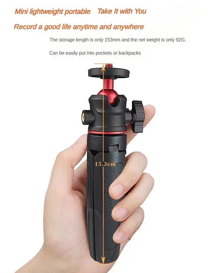 Mini Desktop Selfie Stick Tripod - Handheld Camera Stand, Portable Retractable Vlog & Phone Mount