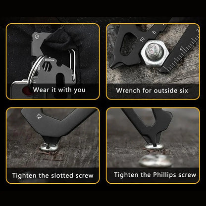 Stainless Steel Carabiner Keychain – Multifunction Bottle Opener & Outdoor Camping Climbing Tool