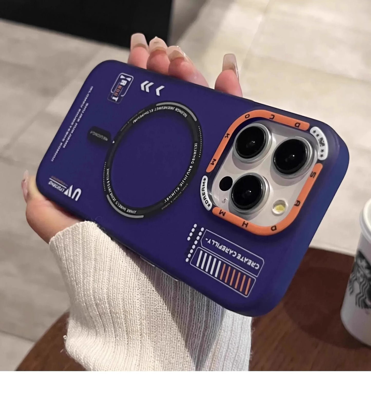 Matte Magnetic iPhone Case — Frosted Back, Metal Lens Frame & Buttons, MagSafe Wireless Charging for iPhone 13–17 Pro Max