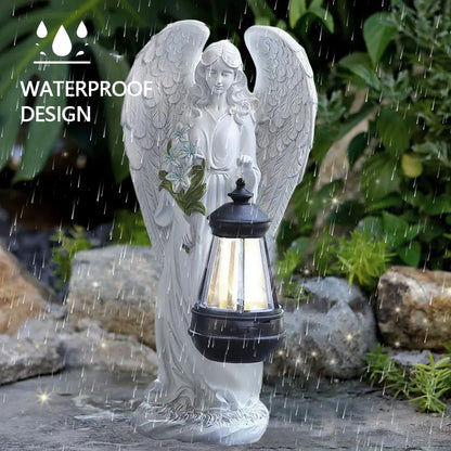 Solar Angel Garden Statue Lamp - Waterproof Fairy Figurine Light for Outdoor Yard, Patio & Lawn Decoration