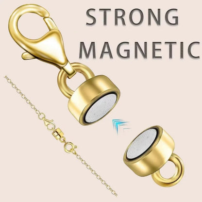 4pcs Magnetic Necklace Clasps - 14K Gold & Silver Plated Jewelry Clasp Converters with Lobster Closure