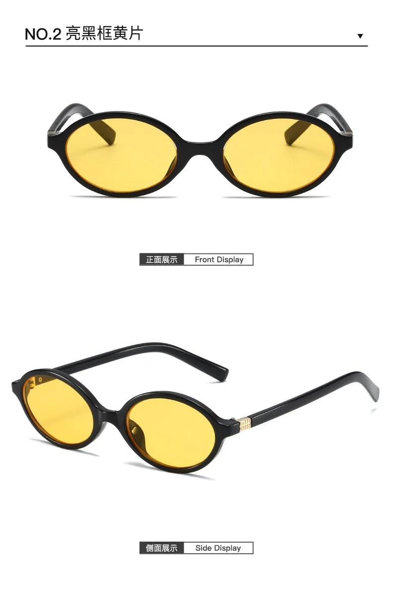 Fashion Oval Retro Sunglasses for Women – Simple Literary Design, Small Frame UV400 Luxury Travel Eyewear