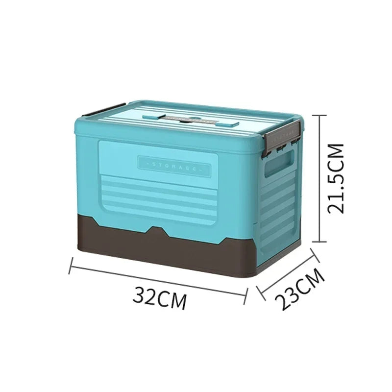 Folding Storage Box with Lid – Multifunction Plastic Organizer Container