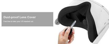 Oculus Quest 2 Face Pad Cover with Lens Protectors — Washable Silicone VR Cover for Meta Quest 2 Accessories