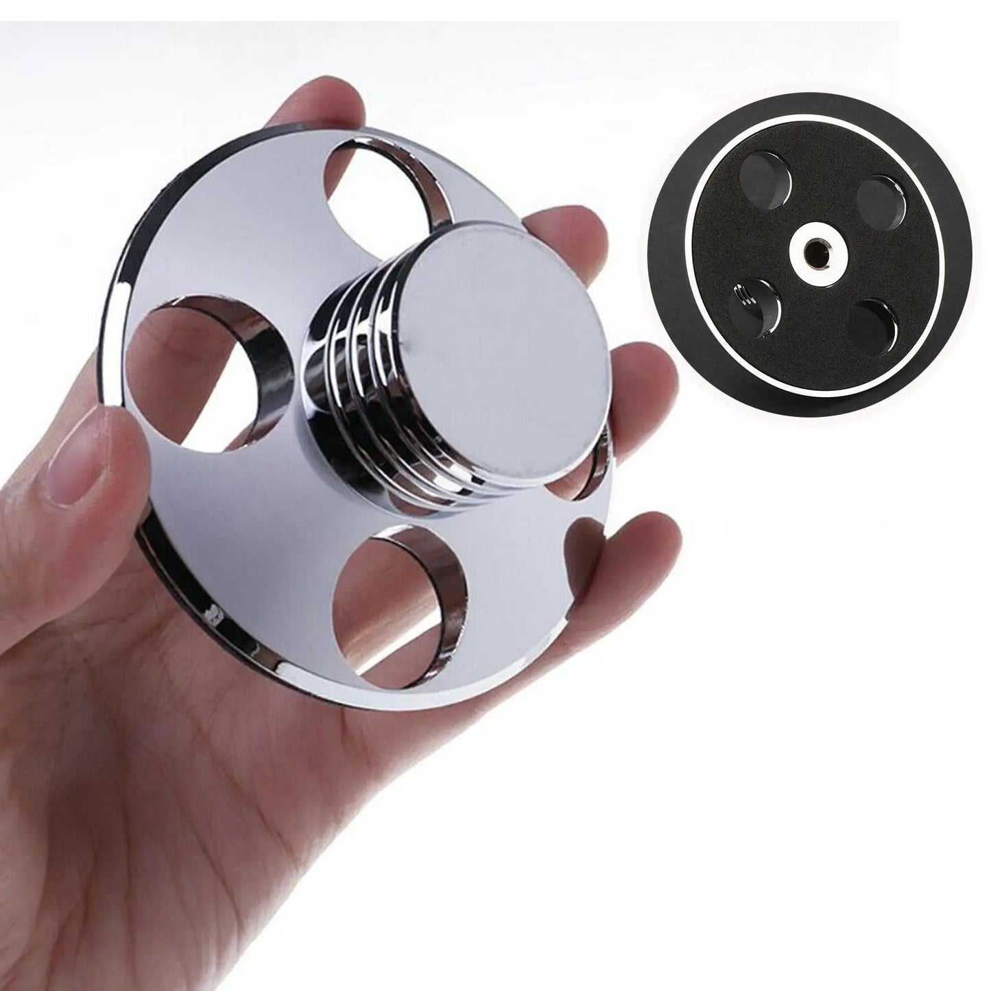 Metal Record Stabilizer Clamp — LP Vinyl Turntable Weight Pad for Noise Reduction