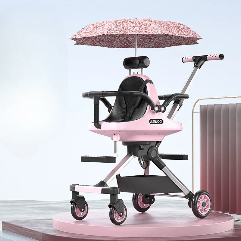 Lightweight Double Stroller with Canopy — Twin Umbrella Stroller for Infants & Toddlers, Compact Foldable Aluminum Frame