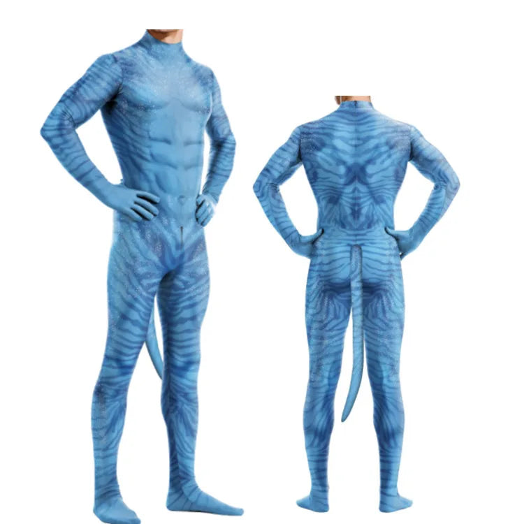 Avatar The Way of Water Costume - Unisex Alien Tail Bodysuit for Halloween Cosplay & Parties